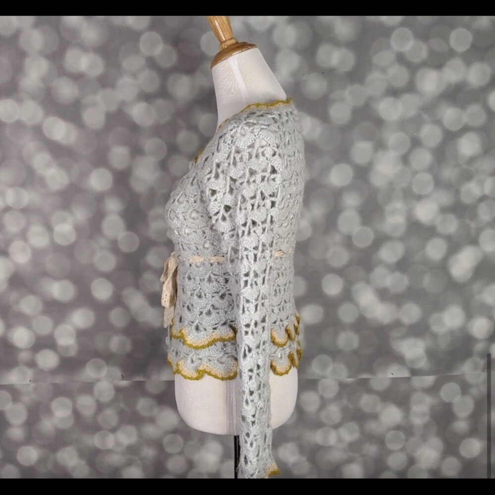 Anthropologie Sleeping on Snow Crochet Cardigan - Picture 4 of 5